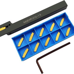 Soporte de herramienta de ranurado para torno MGEHR1212-1.5 con 11 piezas MGMN150-G insertos de ranurado de carburo indexables Soporte de herramienta de ranurado para torno MGEHR1212-1.5 con 11 piezas MGMN150-G insertos de ranurado de carburo indexables