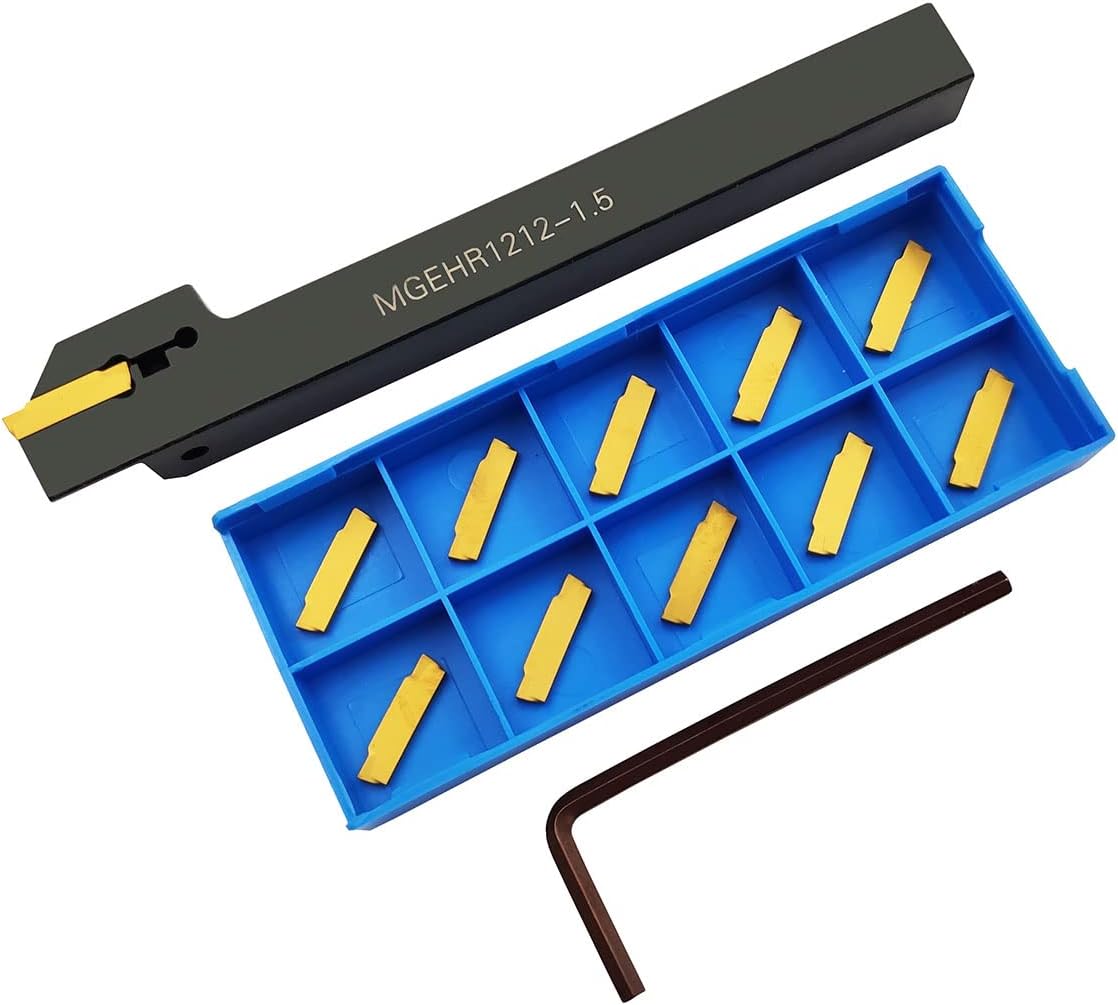 Soporte de herramienta de ranurado para torno MGEHR1212-1.5 con 11 piezas MGMN150-G insertos de ranurado de carburo indexables