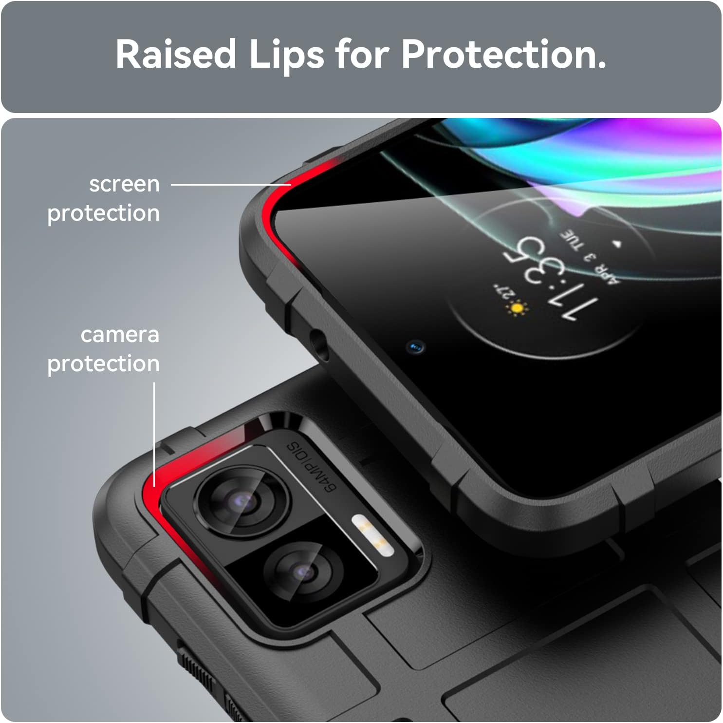 Monwutong Funda delgada para Motorola Edge 30 Neo, funda resistente para Moto Edge 30 Lite, funda protectora resistente a prueba de golpes de grado