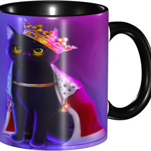 Yamegoun Taza de café con diseño de gato de 11 onzas, taza de té de cerámica, decoración de cocina, apta para microondas, para oficina y hogar, Yamegoun Taza de café con diseño de gato de 11 onzas, taza de té de cerámica, decoración de cocina, apta para microondas, para oficina y hogar,