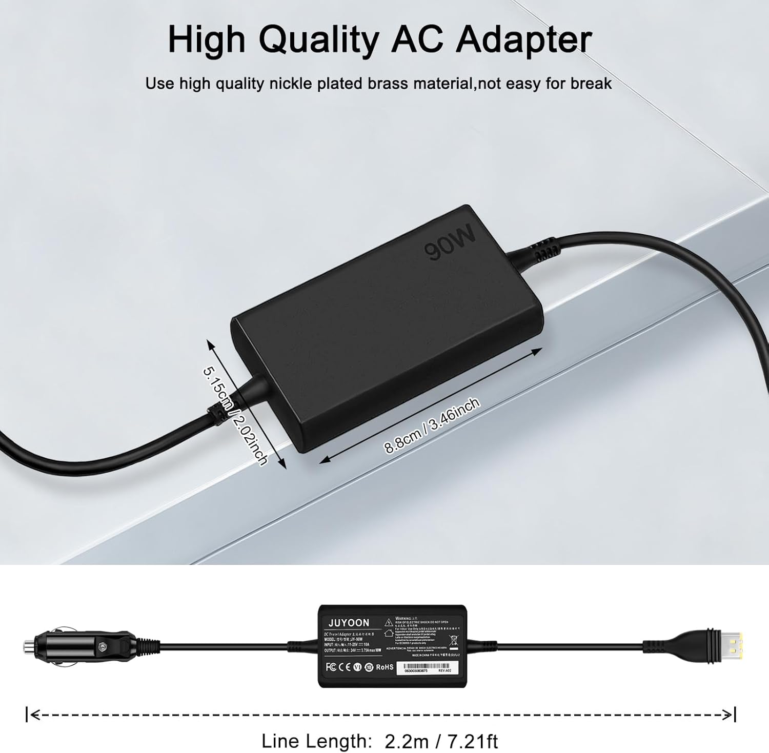 90W Resmed AirSense 11 Convertidor DC 12V-24V Cargador de coche Adaptador de CC para todos Resmed AirSense 11 AutoSetAirSense 11 Elite Cable de