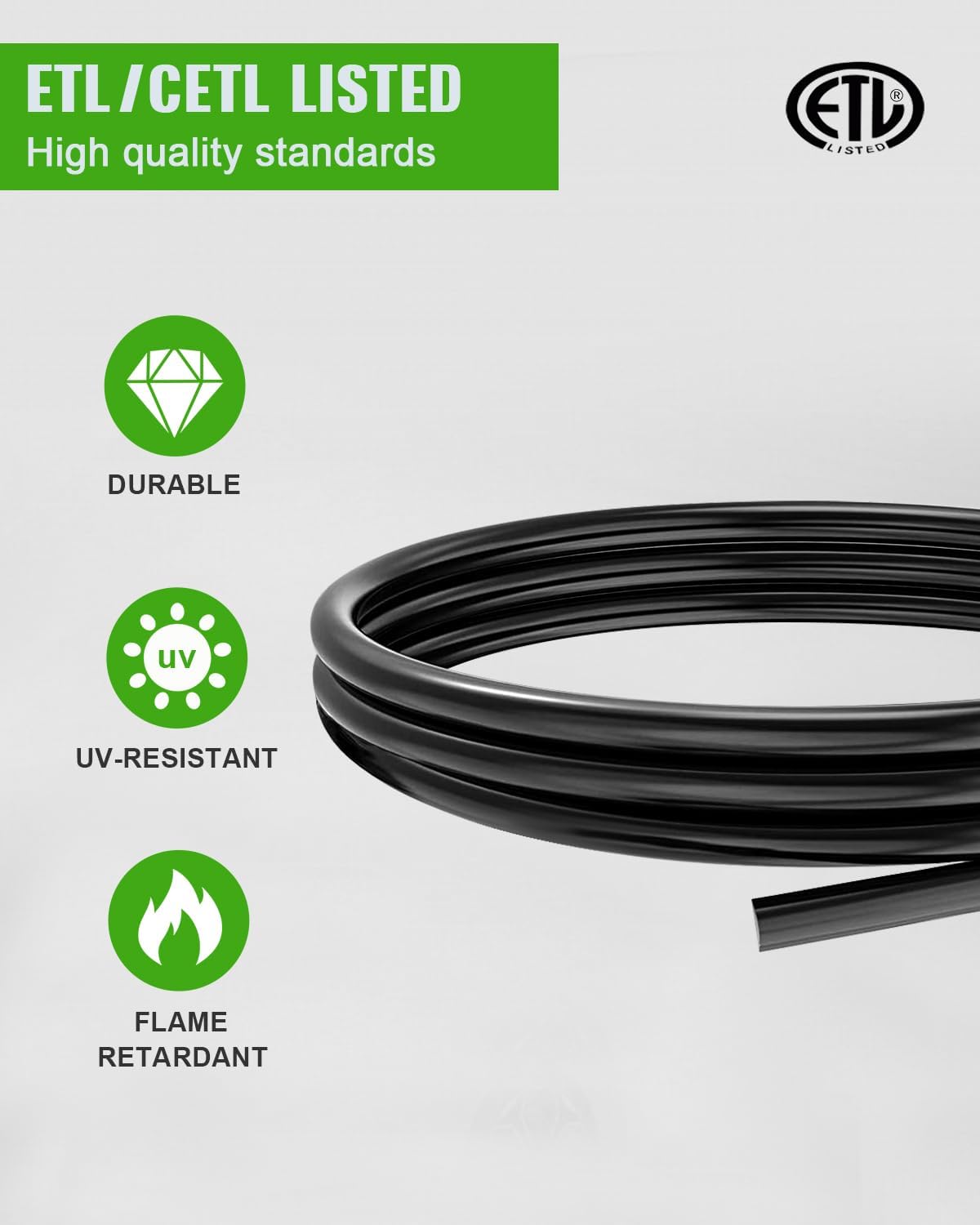 SCITOO Cable de extensión RV de 50 amperios de 10 pies, resistente 10AWG3C AWG con mango de agarre, organizador de cable de bloqueo giratorio,