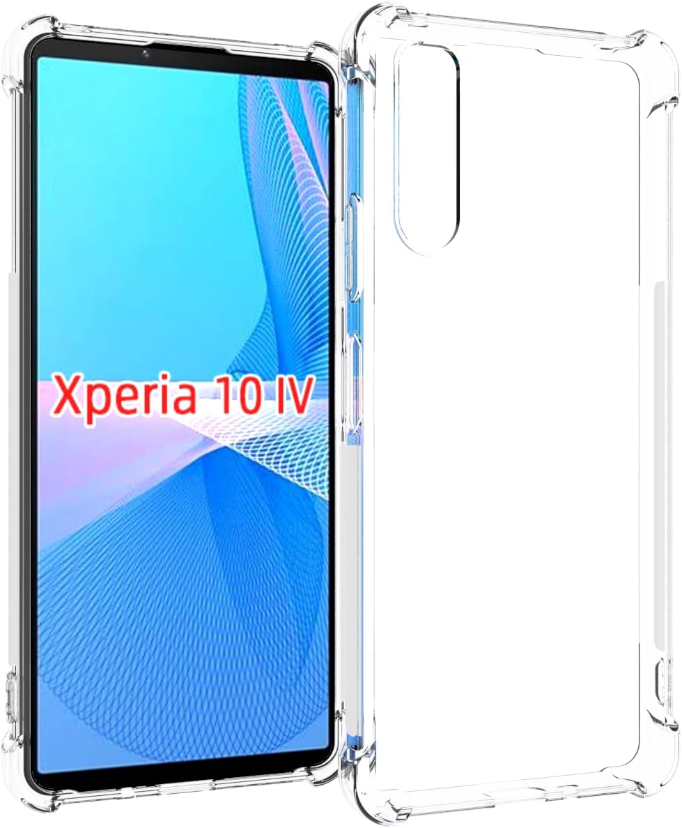 USTIYA Caso para Sony Xperia 10 IV Clear TPU cuatro esquinas cubierta protectora transparente suave funda