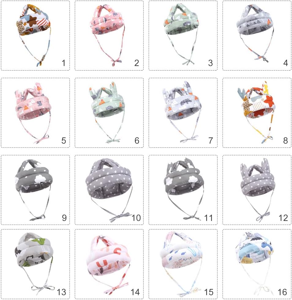 Casco de bebé para gatear caminando, protector de cabeza de bebé, lindo verano, transpirable, ajustable, protección de cabeza para bebé, sin golpes