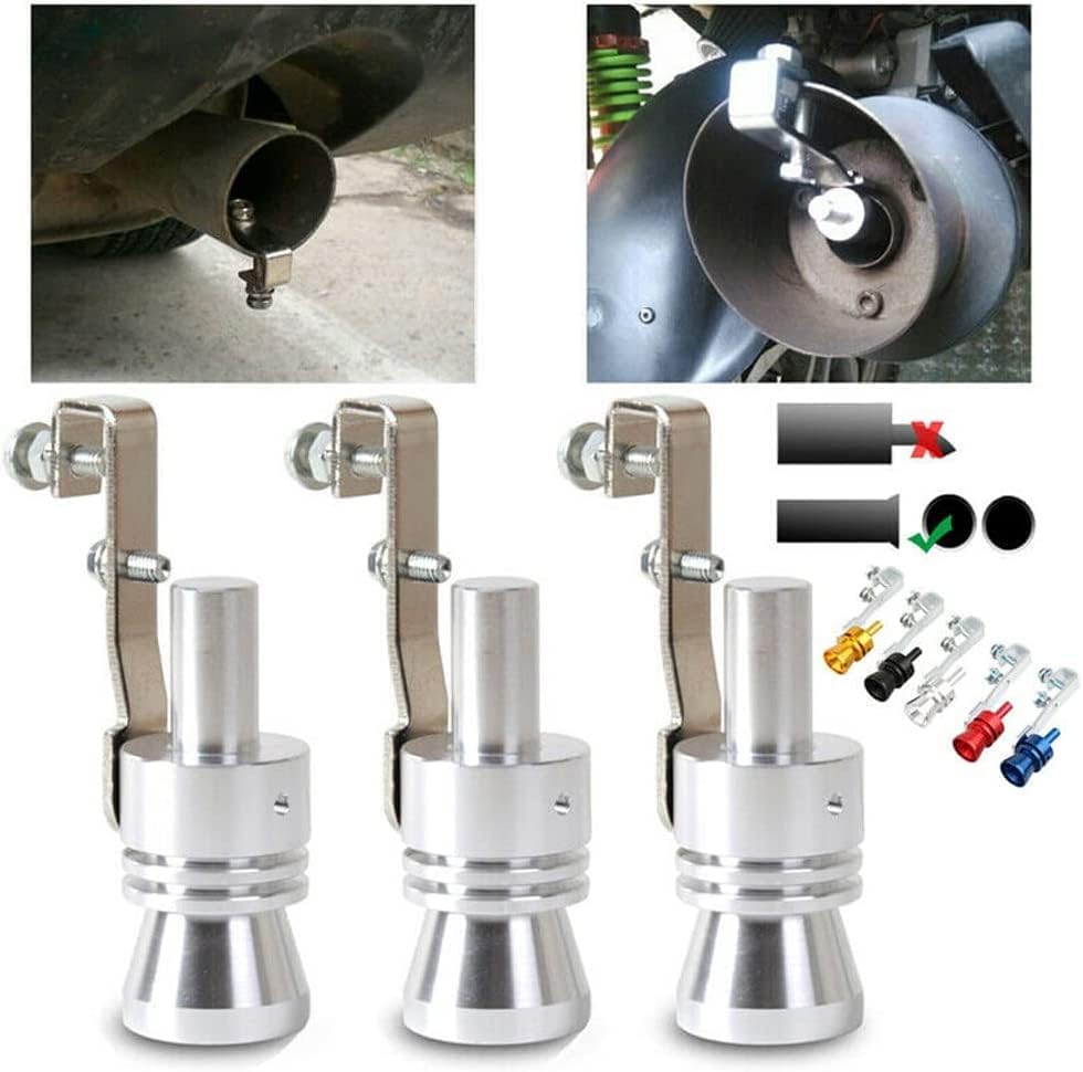 Guwxse Silenciador de escape universal de aluminio Turbo Sound Silbato de tubo de escape de coche Válvula de soplado BOV Tip Simulator Whistler