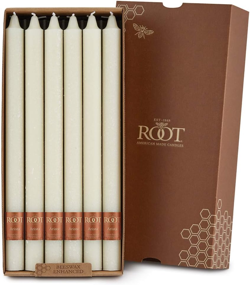 58217 Arista Timberline – Velas de cena sin perfume de 12 pulgadas, 12 unidades, color marfil