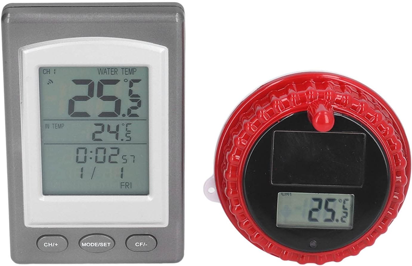 Termómetro inalámbrico para piscina, termómetro flotante para piscina y spa con alarma de temperatura, medidor digital remoto de temperatura del