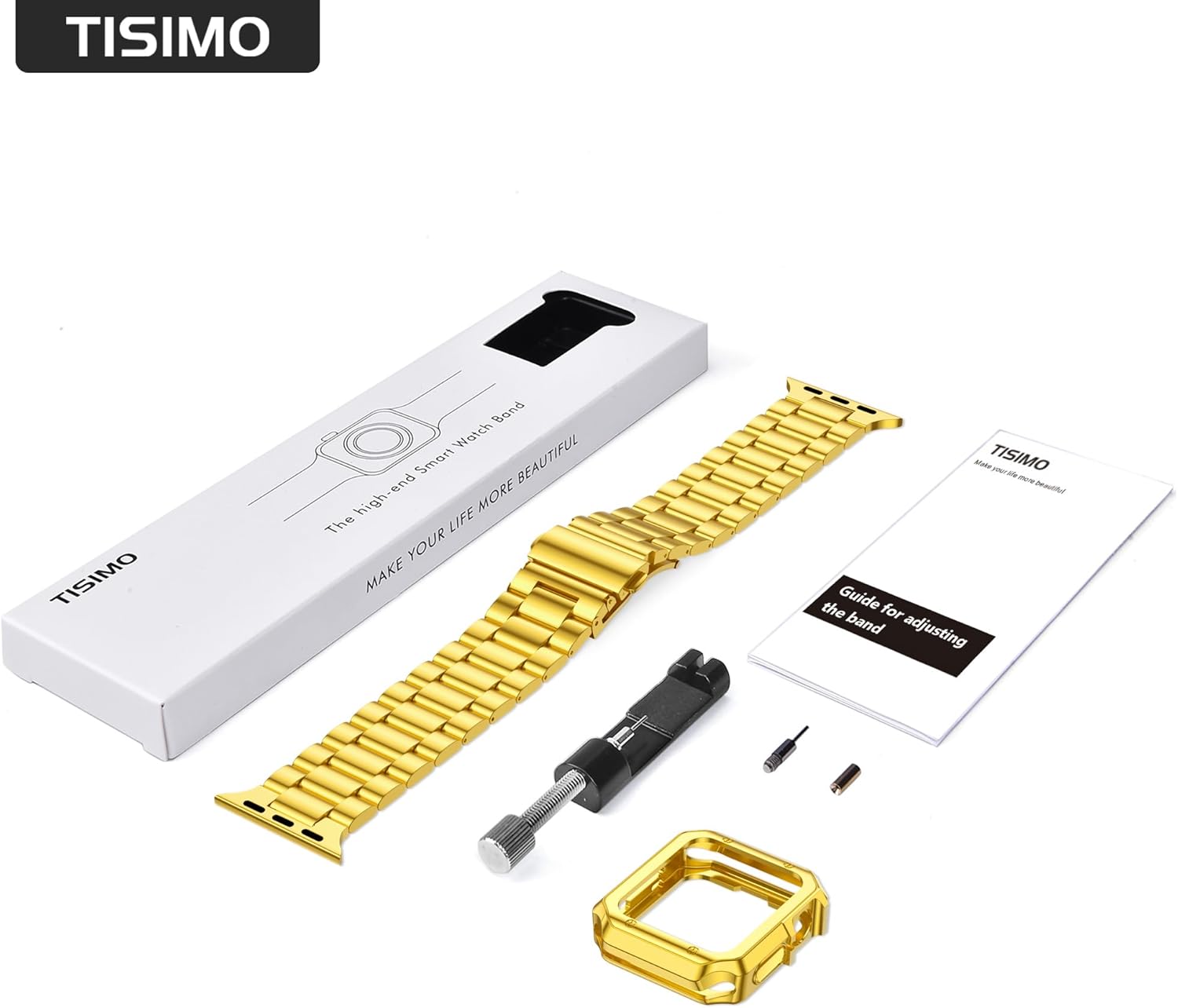 Compatible con Apple Watch Band de 1.772 pulgadas, 1.732 pulgadas, 1.654 pulgadas, 1.614 pulgadas, 1.575 pulgadas, 1.496 pulgadas, correa de metal