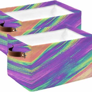Cesta de almacenamiento para organizar estantes, cajas de almacenamiento plegables con asa, pintura al óleo moderna, arte abstracto, estética, cesta Cesta de almacenamiento para organizar estantes, cajas de almacenamiento plegables con asa, pintura al óleo moderna, arte abstracto, estética, cesta
