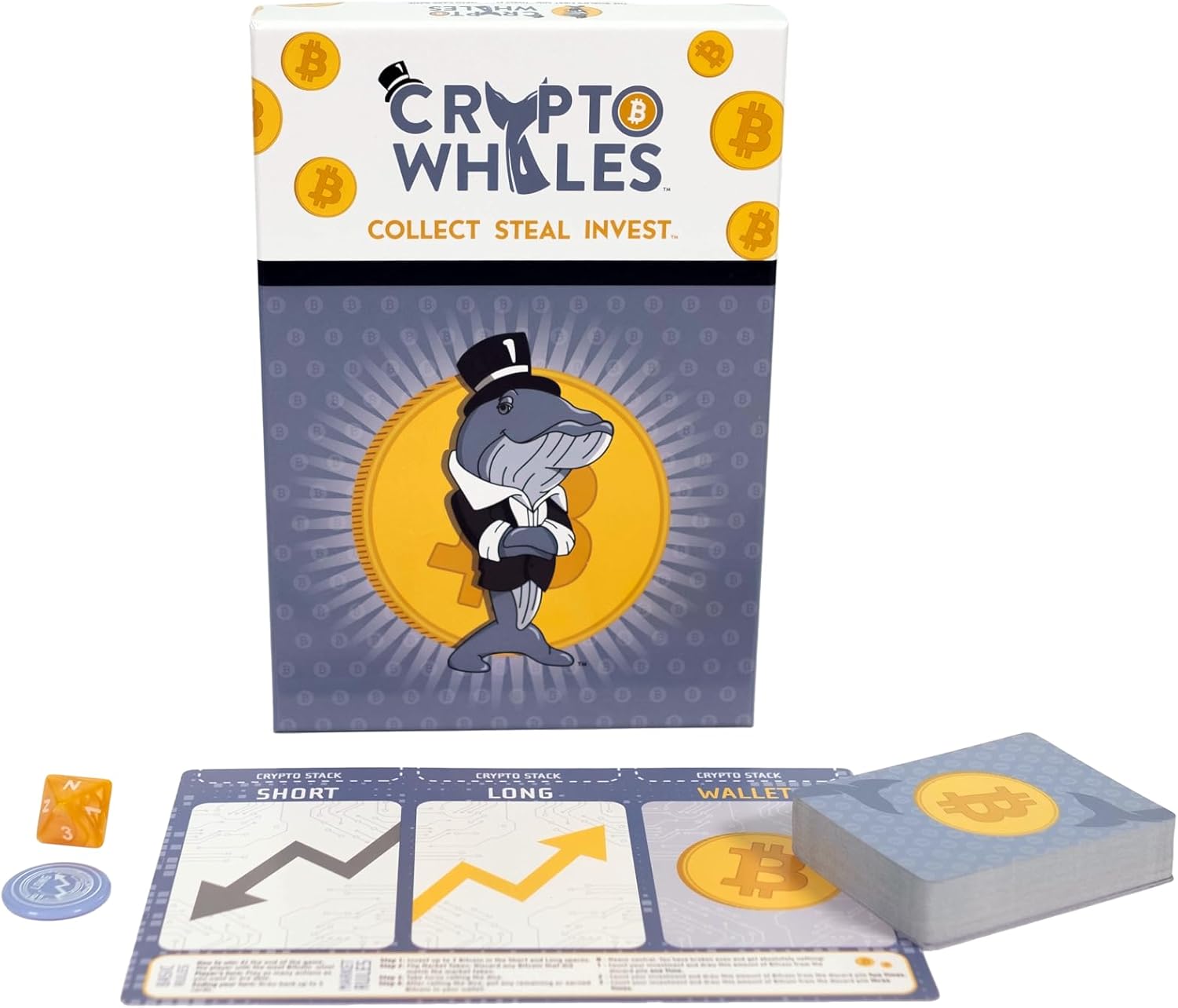 Crypto Whales Juego de cartas  Adictivamente divertido – Todas las edades  Fusión de acuerdo de monopolio y cubre sus activos  Regalo de Bitcoin