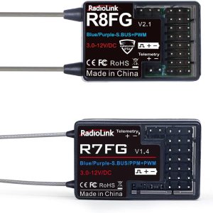 Radiolink 2.4Ghz R8FG V2.1 3ms Latencia y R7FG Receptor Giroscopio con telemetría de voltaje, RX impermeable para RC Crawler Car Boat Radio Radiolink 2.4Ghz R8FG V2.1 3ms Latencia y R7FG Receptor Giroscopio con telemetría de voltaje, RX impermeable para RC Crawler Car Boat Radio