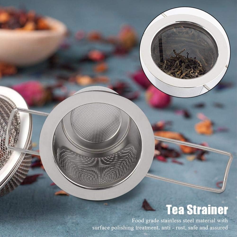 Fdit Filtro plegable del colador de la taza del metal del infusor del té de la malla del acero inoxidable con la tapa