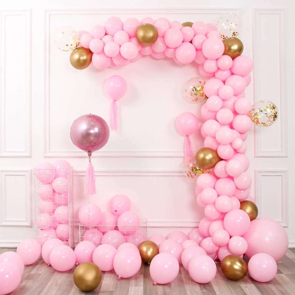 Globos rosa pastel de 12 pulgadas, 50 globos de látex para fiesta, baby shower, globos de helio, globos de cumpleaños rosa