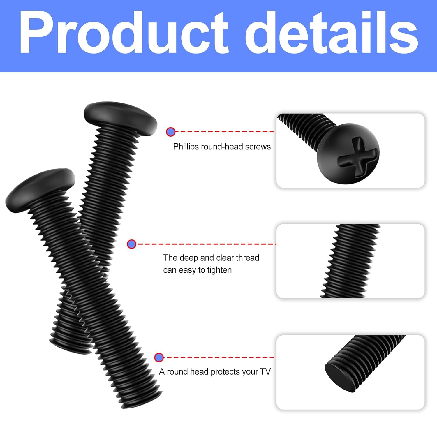 Kit de tornillos para tornillos de soporte de TV LG, para tornillos de patas de TV LG, 55UK6500 55UJ6540 55UM7300 55UN6900 55LJ5500UA 50UK6500