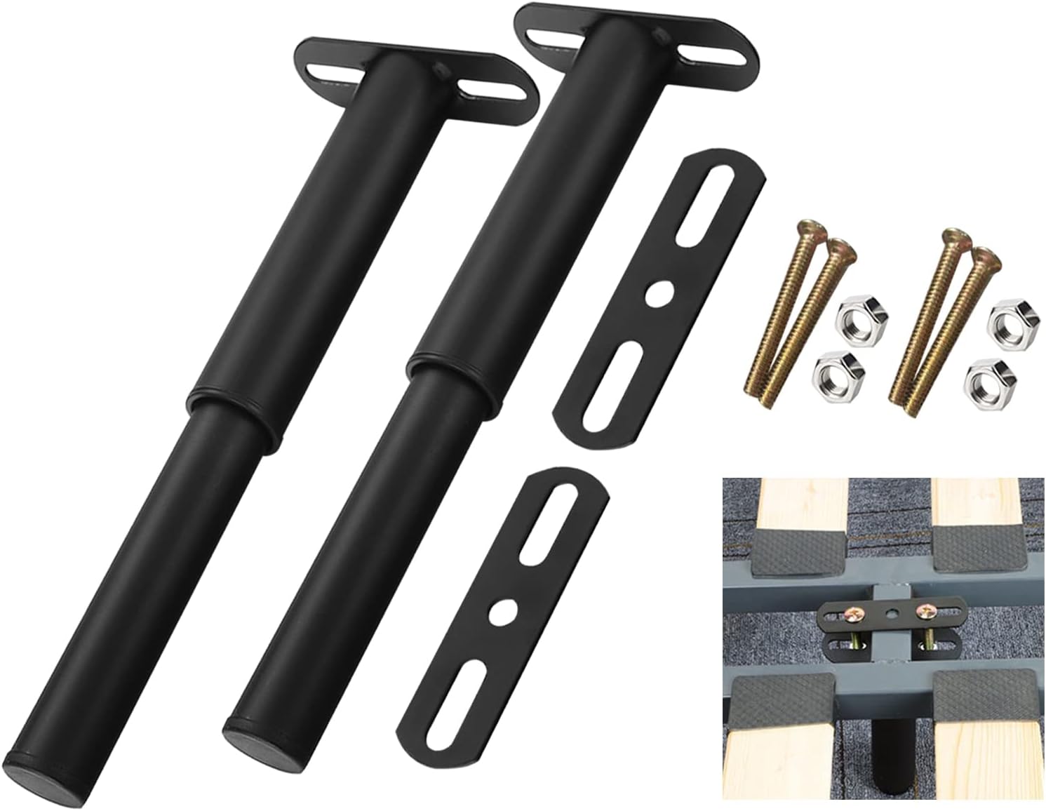 Patas de cama ajustables, reemplazo de patas de soporte de cama de metal, marco central de cama resistente, pata de soporte de listones centrales