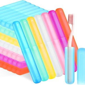 Estuche de viaje para cepillos de dientes de 70 piezas, 7 colores, soporte de almacenamiento portátil para cepillos de dientes a granel de plástico Estuche de viaje para cepillos de dientes de 70 piezas, 7 colores, soporte de almacenamiento portátil para cepillos de dientes a granel de plástico