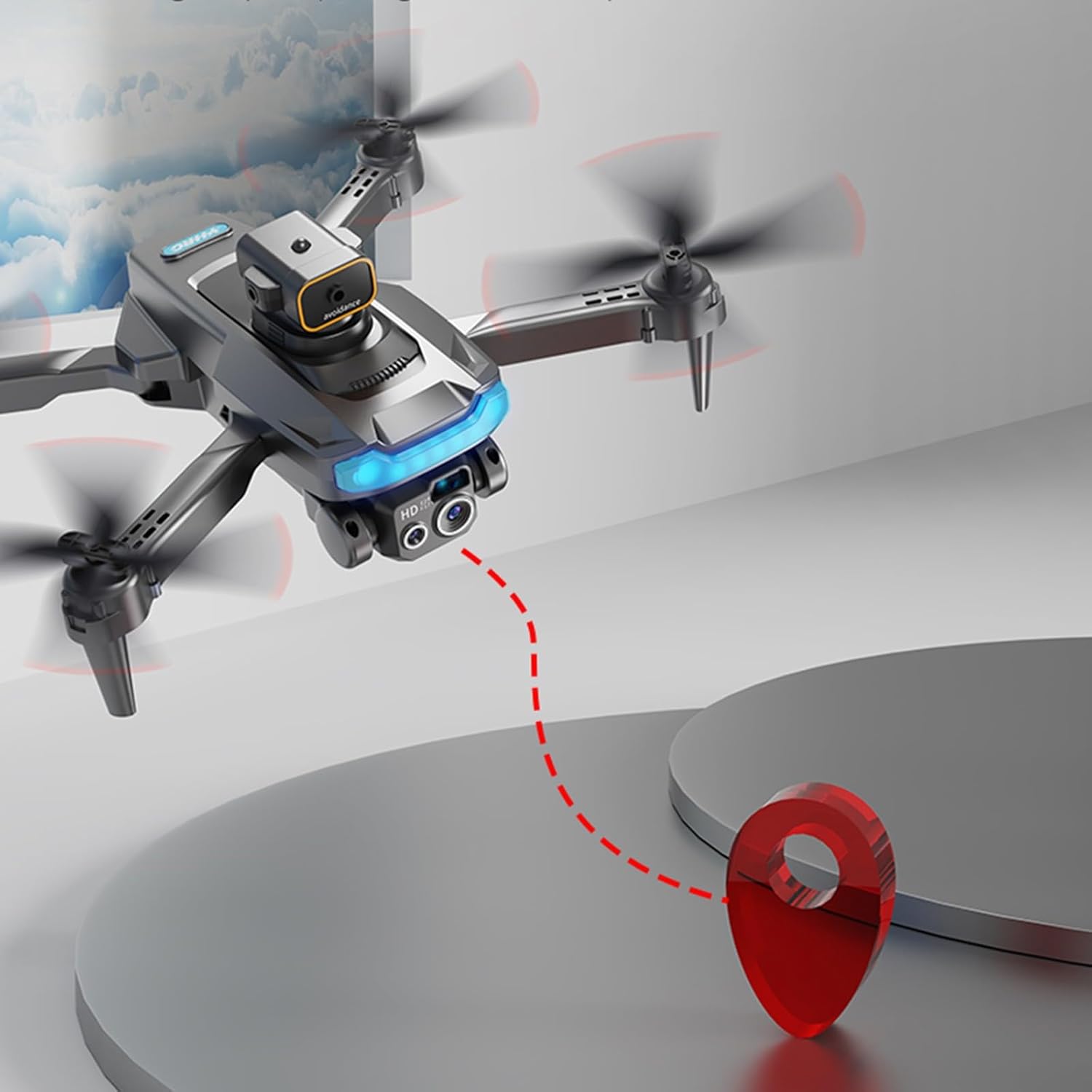 Drone FPV WiFi con cámara Esc HD 4k Modo de retención de altitud plegable RC Drone Quadcopter Circle Fly, Route Fly, Altitude Hold, Modo sin cabeza