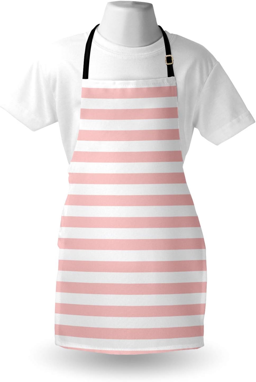 Lunarable Delantal náutico, estilo marítimo, estilo retro, rayas horizontales, ilustración geométrica vintage, babero de cocina unisex con cuello