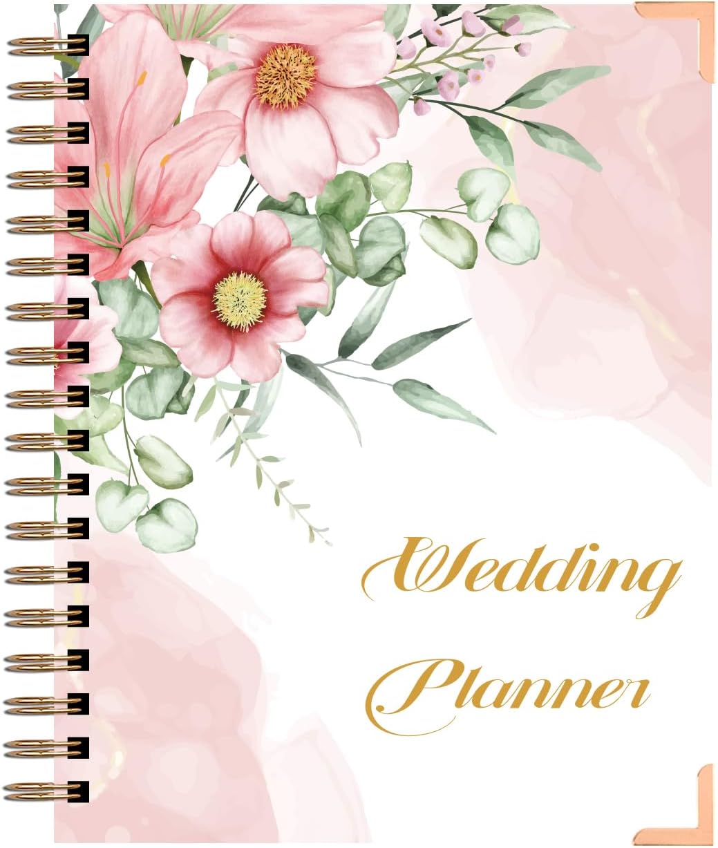 Agenda de boda rosa y organizador para la novia, planificador de boda, libro de compromiso único para parejas recién comprometidas, organizador de