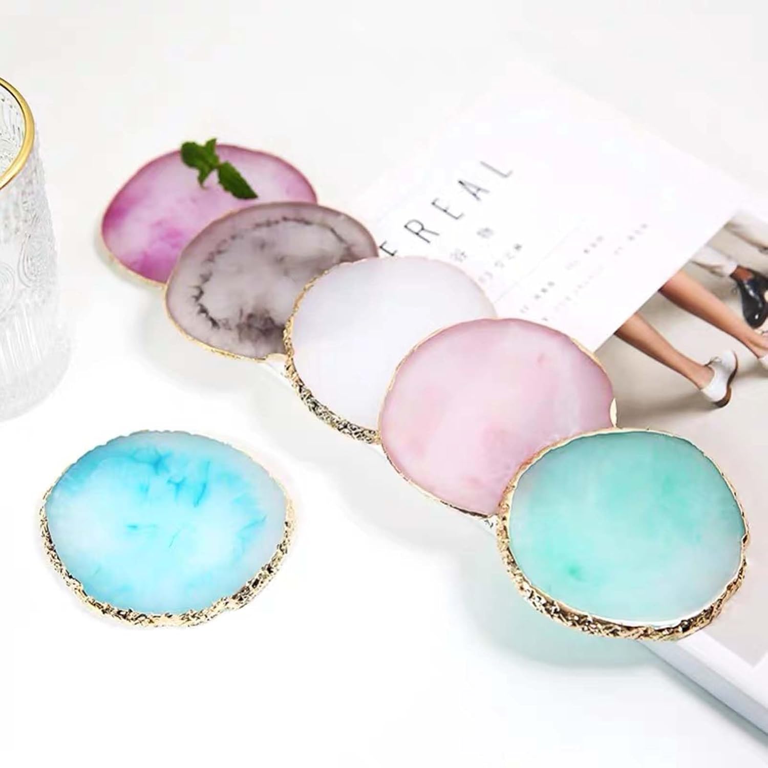 Paleta de arte de uñas, paleta de mezcla de esmalte herramienta de manicura con 1 pieza de pinceles de uñas con extremos dobles (blanco)