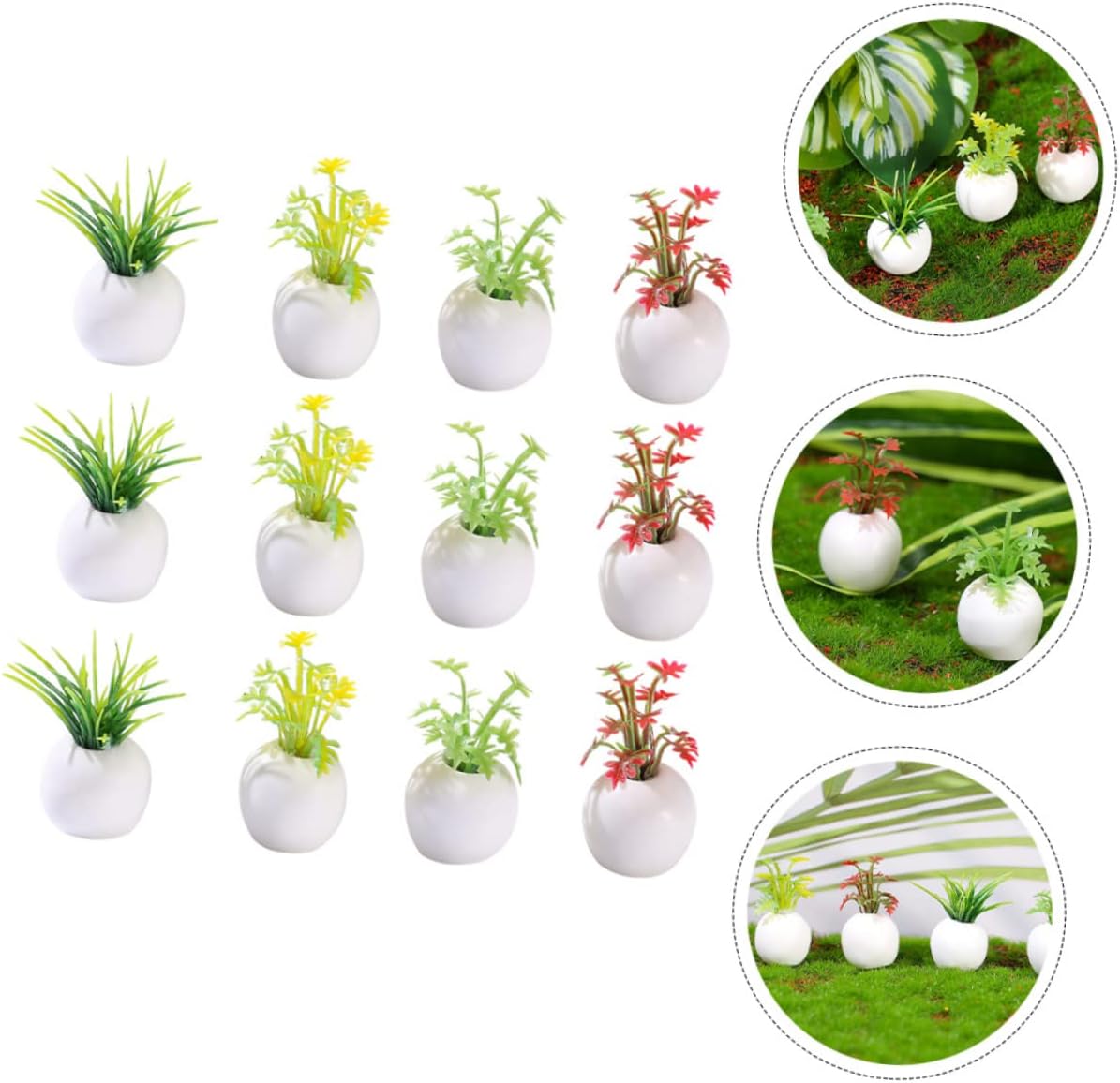 NOLITOY 12 piezas de mini plantas en maceta, accesorios para casa de muñecas en miniatura, planta bonsái en miniatura, maceta pequeña modelo bonsái,