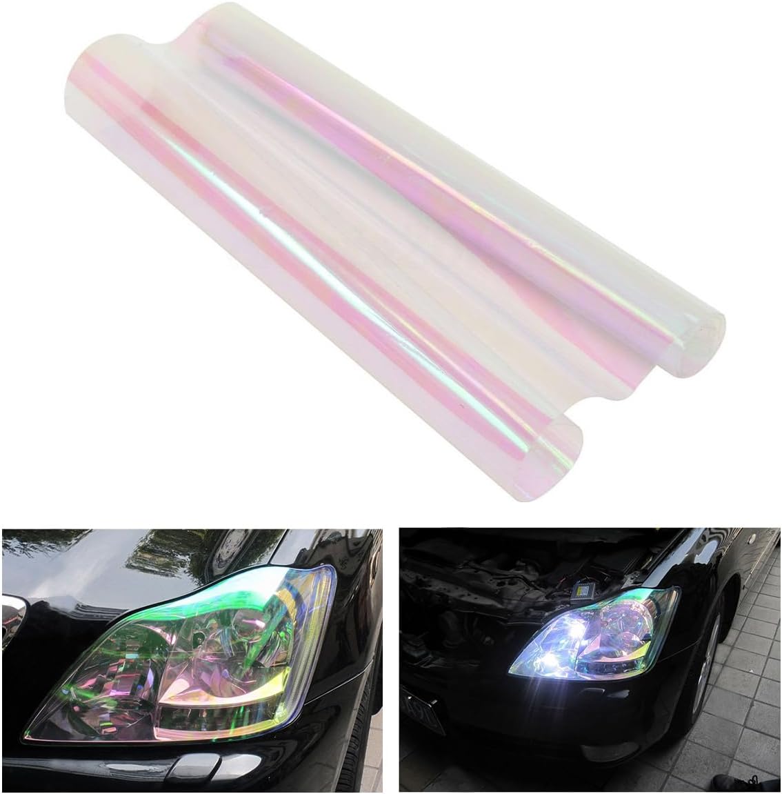 VICASKY Calcomanías de vinilo para faros delanteros de automóvil, envoltura de automóvil, calcomanías de bricolaje para luz antiniebla, película de