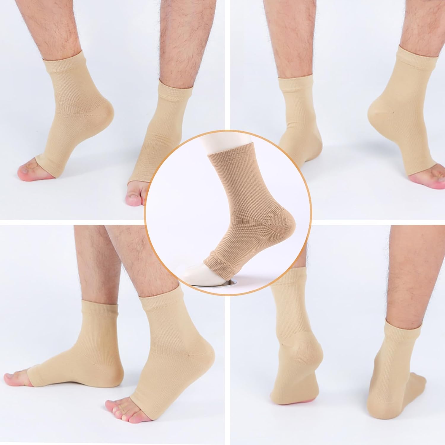 3 pares de calcetines de neuropatía para mujeres y hombres, calcetines de compresión de tobillo y tendinitis, para alivio del dolor y fascitis