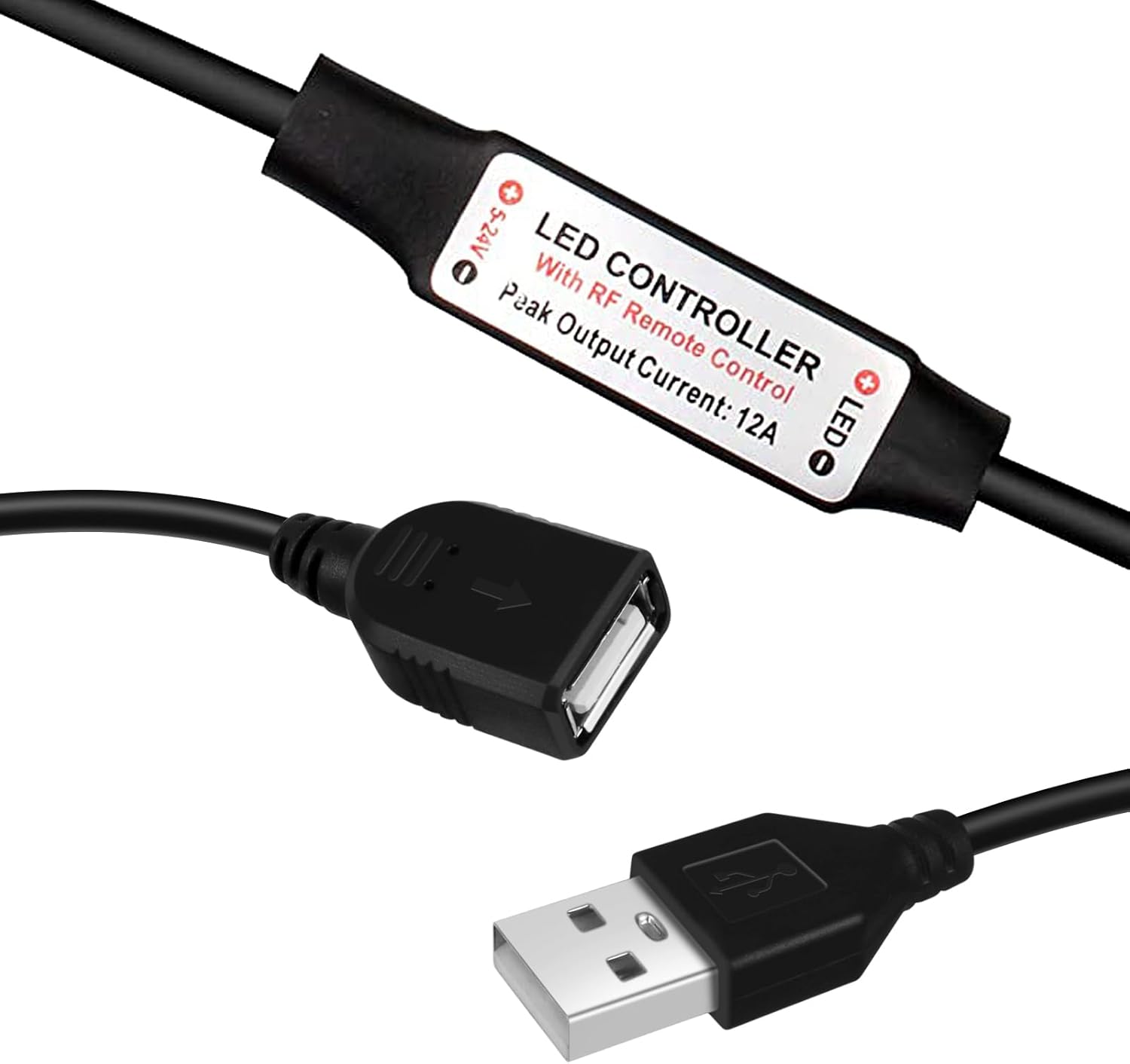 Mini control remoto inalámbrico RF para tiras de luces LED de un solo color 3528 5050, control remoto inalámbrico con conector USB, atenuador RF