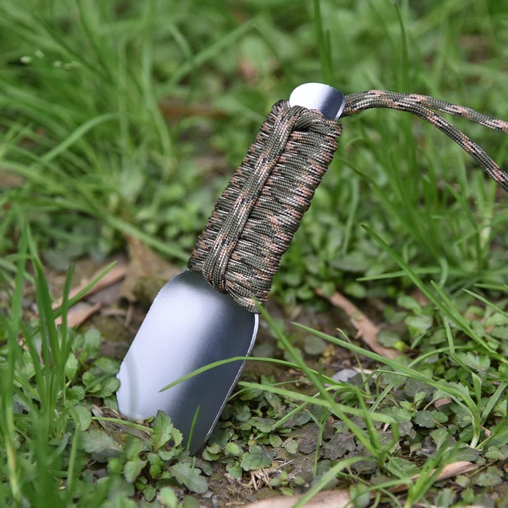 Paleta de mochilero Pala de camping ultraligera Paleta de senderismo Pala de aluminio ligero para jardín y camping, herramientas de jardinería,