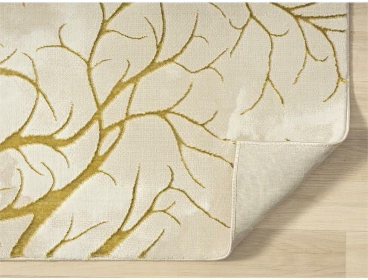 Alfombra decorativa para sala de estar, dormitorio, pasillo de baño u oficina, lavable a máquina, diseño floral que añadirá un toque elegante a tu