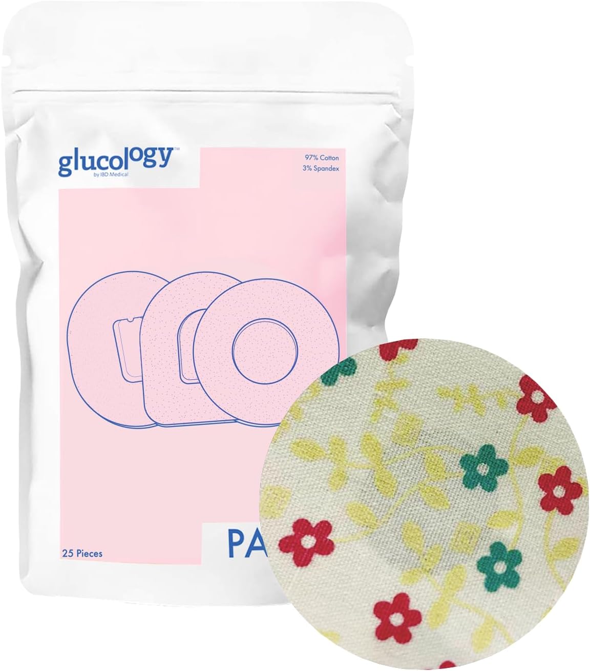 Glucology Parches CGM para Medtronic GuardianLibre Negro  Paquete de 25  Parche impermeable y universal