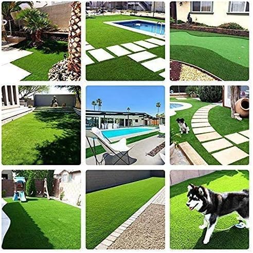 Césped artificial de alta calidad, tapete de drenaje, césped artificial de 4 x 7 pies para perros, gatos, mascotas, césped realista para interiores