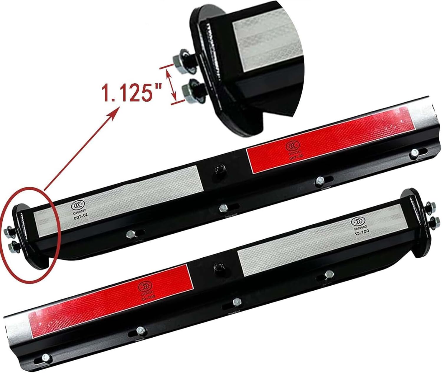 BST BSSP Par de aletas de barro rectas universales resistentes para semirremolques de tractores de 1-18 pulgadas 1.125 pulgadas, patrón de pernos,