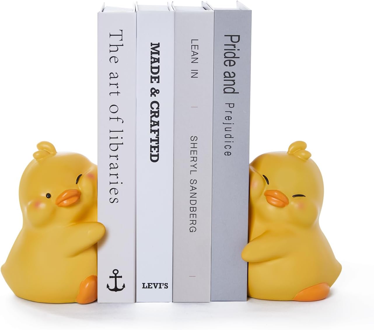 Adorables sujetalibros decorativos para niños, soportes únicos para libros de pato, decoración para escritorio de oficina en casa