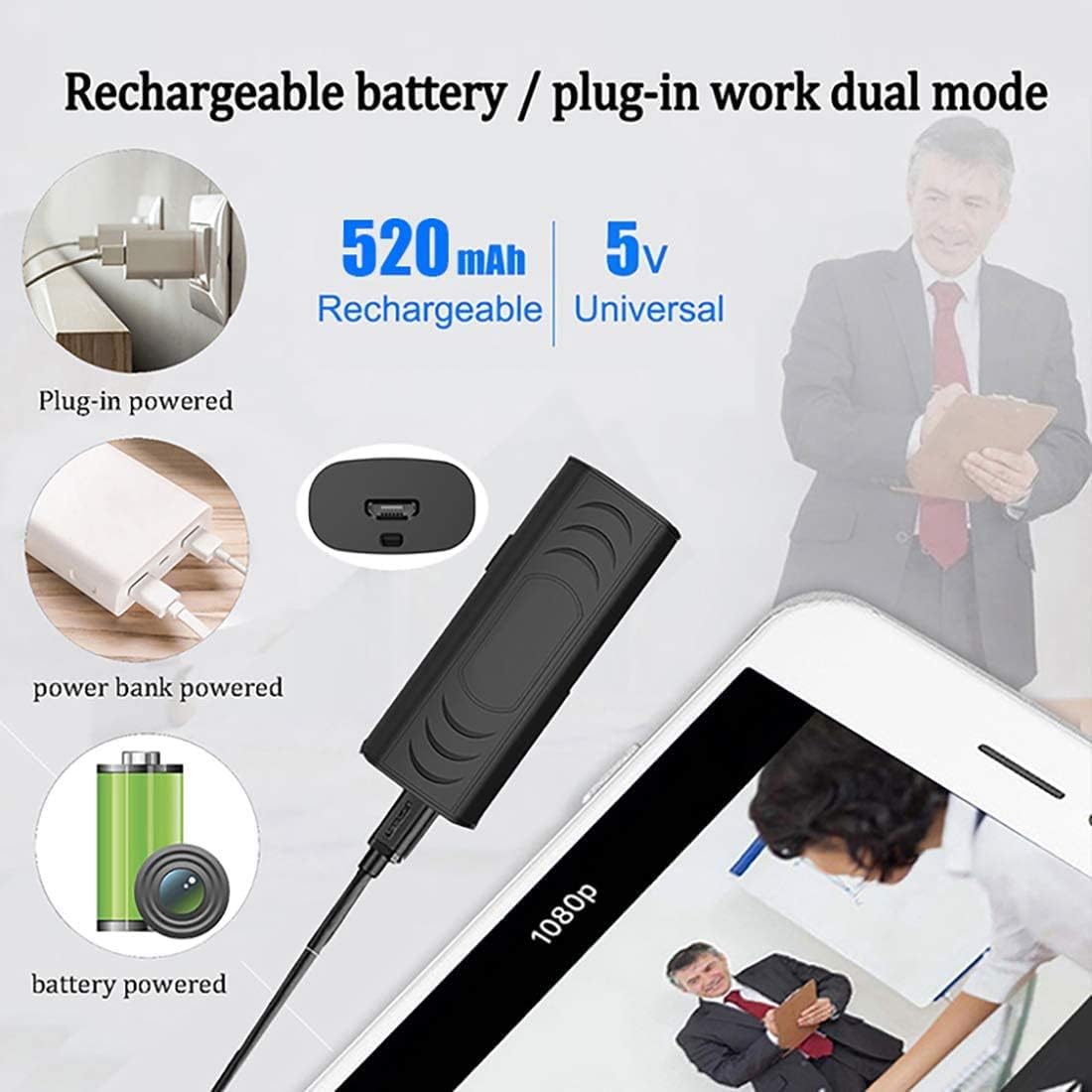 Cámaras de seguridad ocultas Mini cámara espía 1080 p HD inalámbrica WiFi visión remota Tiny cámaras de vigilancia para el hogar interior al aire