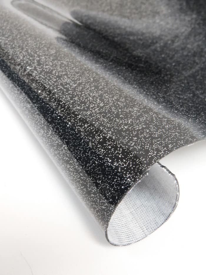 The Yard – Tela de vinilo para tapicería con purpurina ultra brillante, accesorios de tapicería (negro)