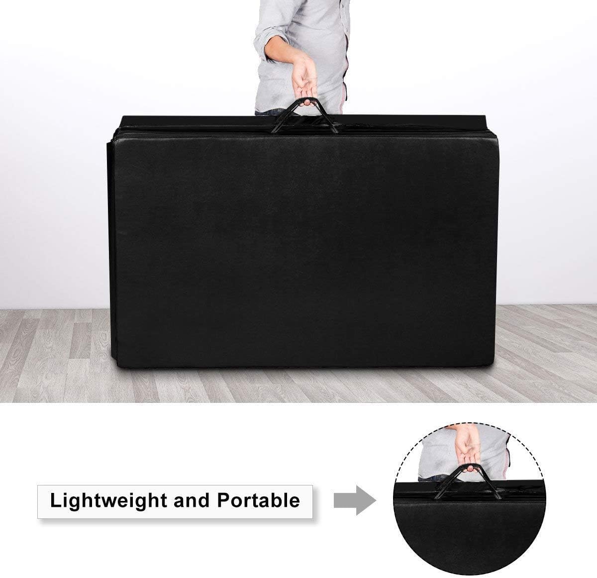ARLIME – Esterilla de gimnasia plegable de 4 x 10 x 2 pulgadas de grosor, esterilla de ejercicio de triple pliegue, panel de ejercicios de fitness