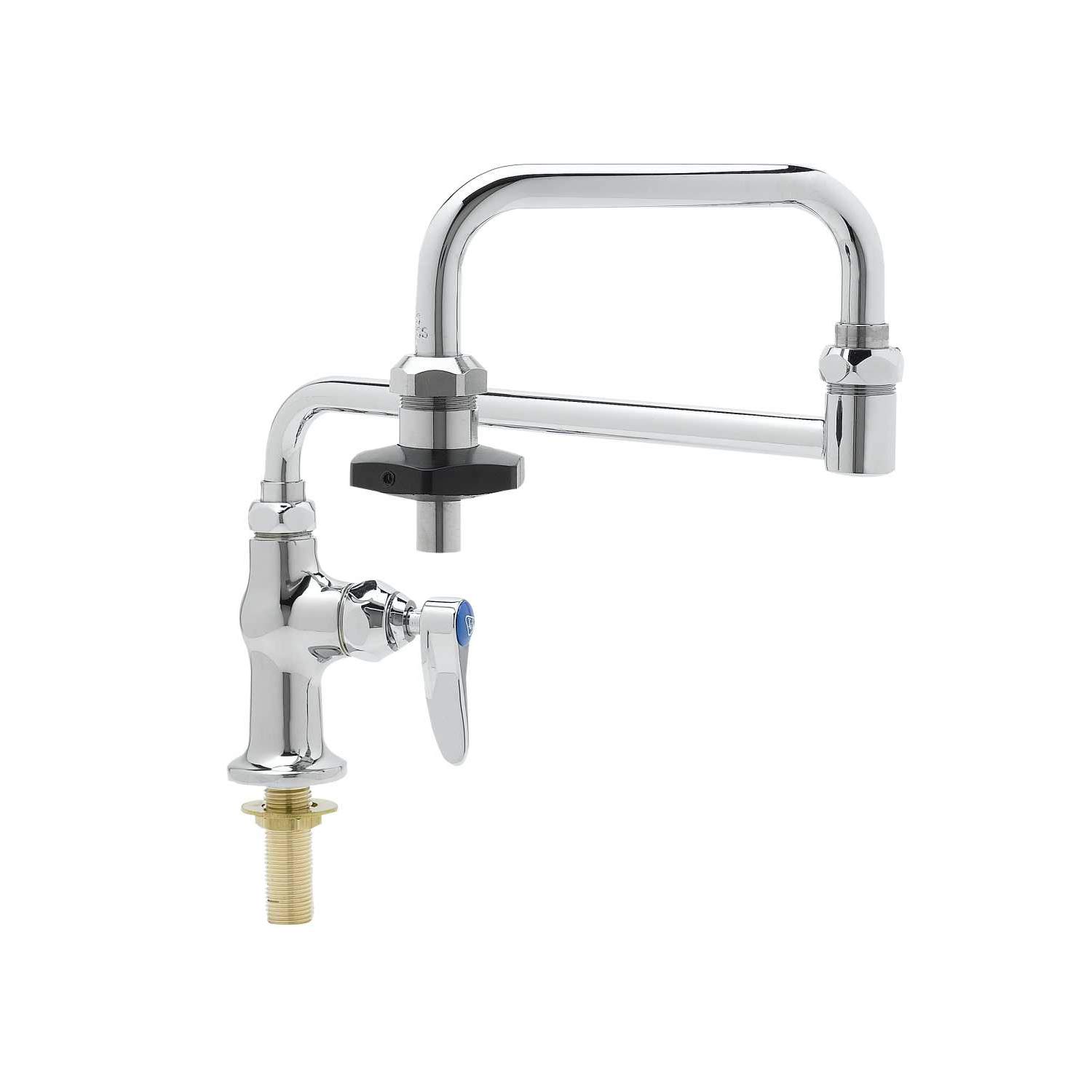 T&S Brass B-0590 – Llenadora de olla aislada con boquilla de doble junta de 18 pulgadas con control de encendido y apagado, color plateado