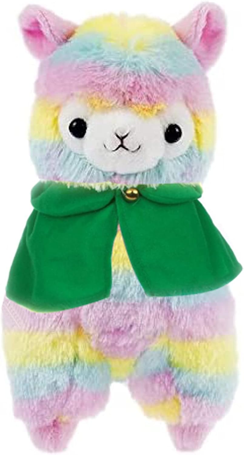 TOLLION Cuddly – Juguete de peluche de 7 pulgadas, diseño de alpaca y llama, 100 % peluche, el mejor regalo de cumpleaños para los niños (arcoíris)