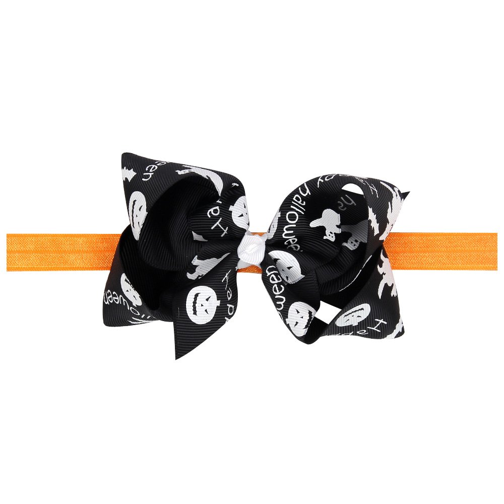 Juego de diademas con lazos para bebé, accesorios de moda multicolor para recién nacidos, niños y niñas (paquete de 4 Halloween)