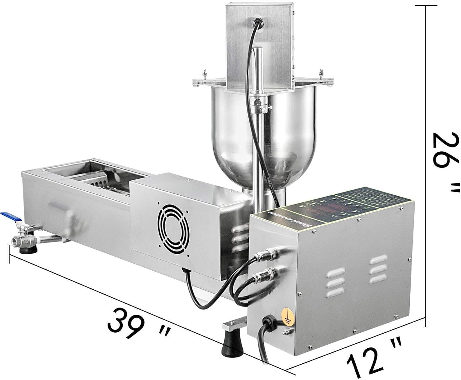 Máquina automática comercial para hacer donuts de una hilera, freidora de donas, con moldes de 3 tamaños y tolva de 7 L, para Food Street, Snack