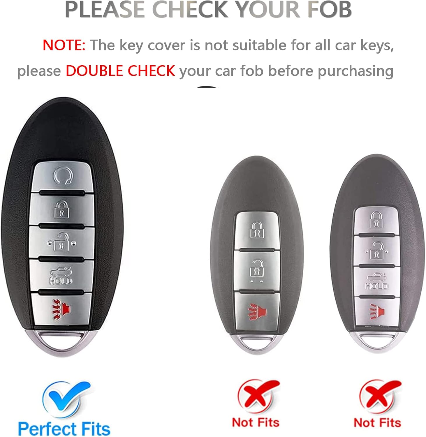OFFCURVE Funda para llavero para Nissan con llavero para llavero de automóvil, funda para Nissan Altima Maxima Rogue Armada Pathfinder, protector de