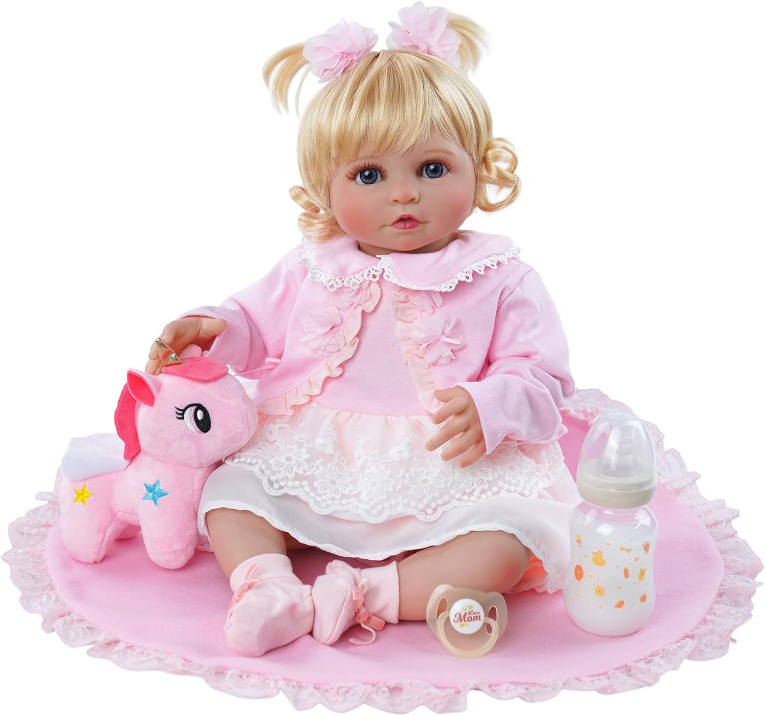ADFO DreamyDolly – Muñecas de bebé recién nacidas, detalles realistas de cara y cuerpo, sensación de bebé real, piel suave y cuerpo, muñecas