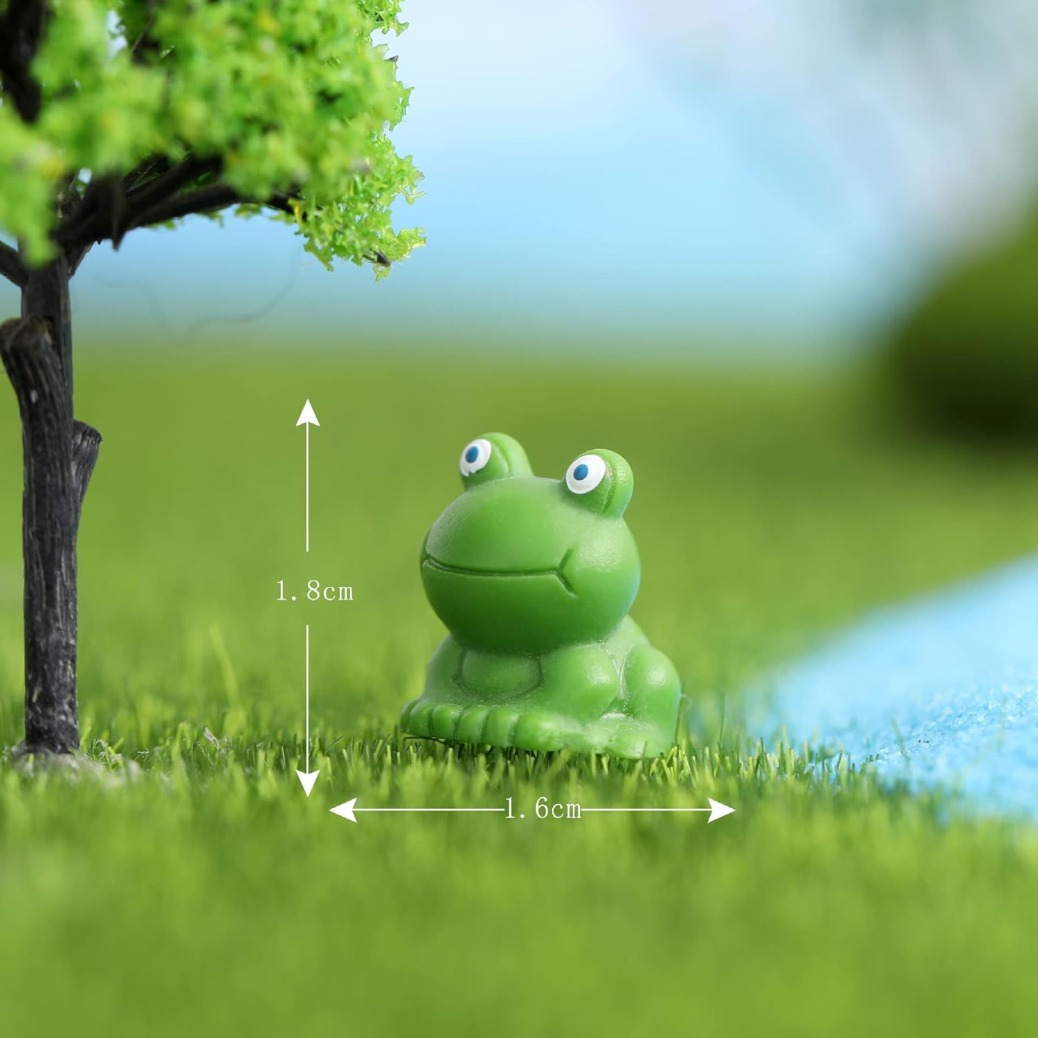 50 figuras de resina de mini ranas, figuras en miniatura de rana verde, figuras de micro ranas, pequeñas figuras de rana linda, modelo miniatura de