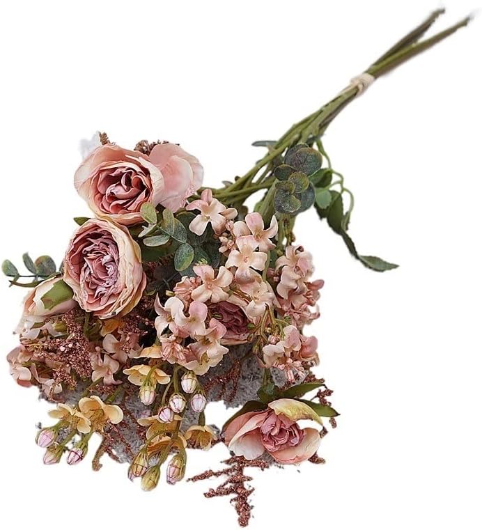 Rosas silvestres retro de lujo con aspecto seco de hierba, ramo de flores especiales para fotografía de boda (color amarillo otoño)