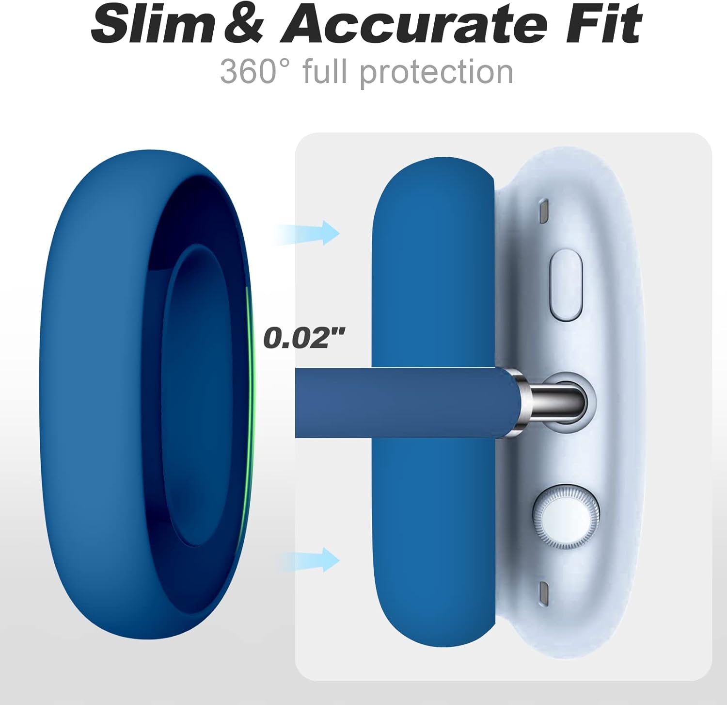 Tandoler Protector de silicona para audífonos AirPods Max, a prueba de sudor, fácil de lavar, resistente, color azul