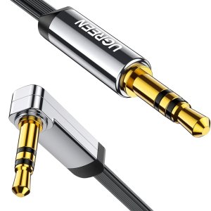 Cable conector Ugreen de 0.14 pulgadas. Entrada de audio auxiliar a un ángulo recto de 90grados para Apple (iPhone, iPod, iPad), Samsung, Cable conector Ugreen de 0.14 pulgadas. Entrada de audio auxiliar a un ángulo recto de 90grados para Apple (iPhone, iPod, iPad), Samsung,