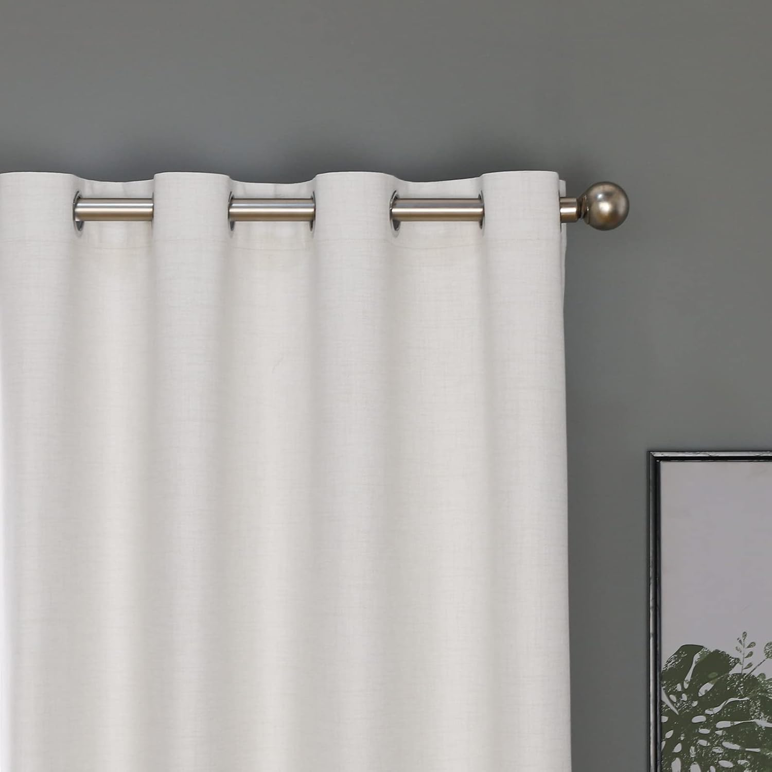 LOYOLADY Cortinas opacas de lino marfil de 102 pulgadas de largo, juego de 2 paneles de cortinas con aislamiento térmico para sala de estar con