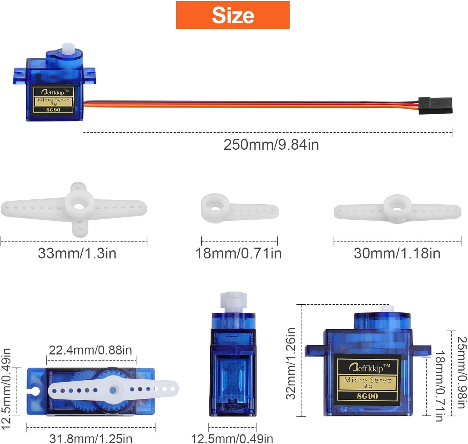 10 unids SG90 0.32 oz Micro Servos para RC Robot Helicóptero Avión Controles Coche Barco