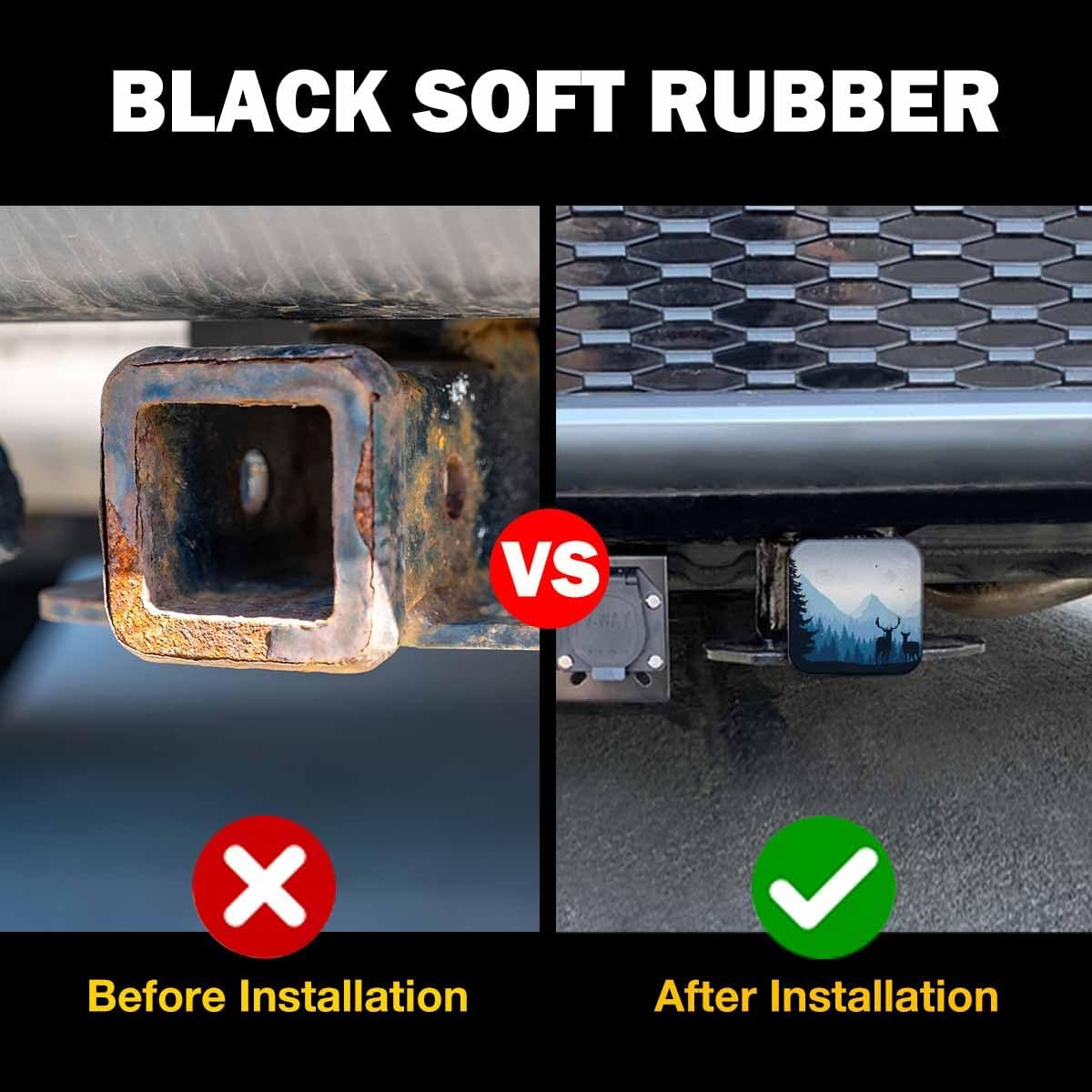 Beabes Cubiertas de enganche de ciervos de 2 pulgadas, cubierta de enganche de remolque de ciervos, accesorios exteriores de automóvil, cubierta de